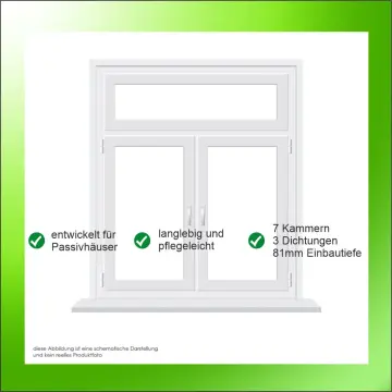 PVC-Premium 2-flügelig mit Oberlicht